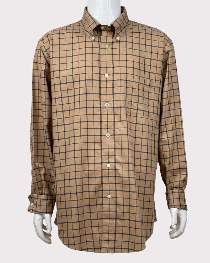 Brooks Brothers Beige Check Shirt (XL)