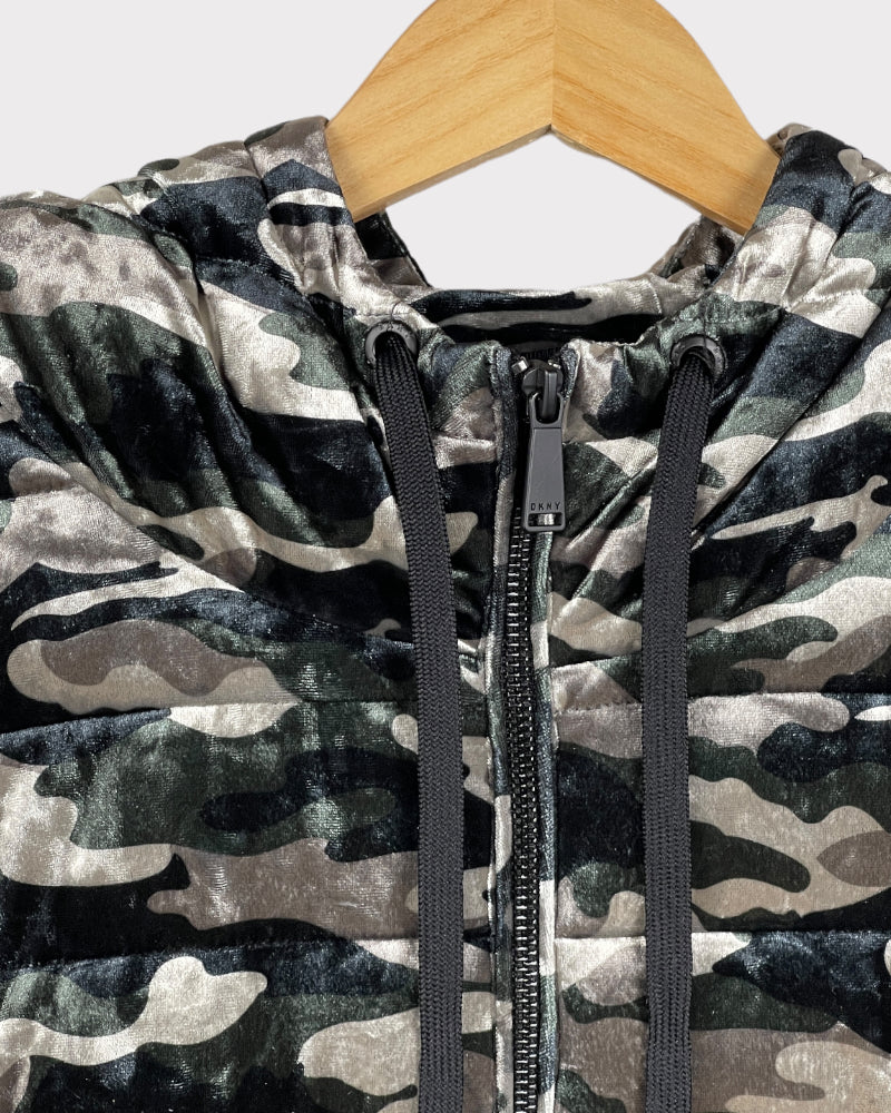 DKNY Sport Green Camo Puffer Jacket (XL)