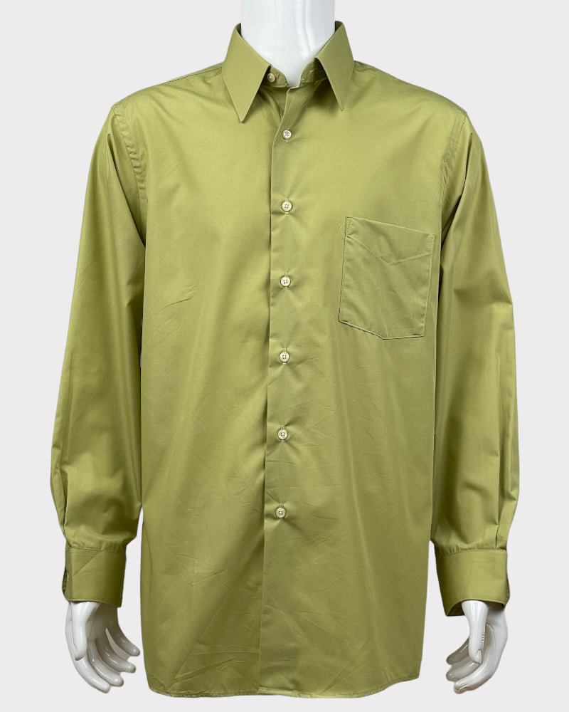 Van Heusen Green Wrinkle Free Shirt (L)