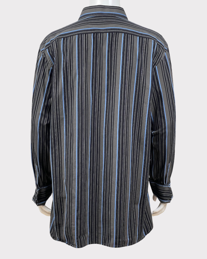 Gap Grey And Blue Striped Shirt (XL)