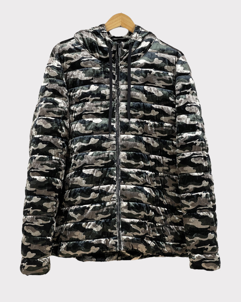 DKNY Sport Green Camo Puffer Jacket (XL)