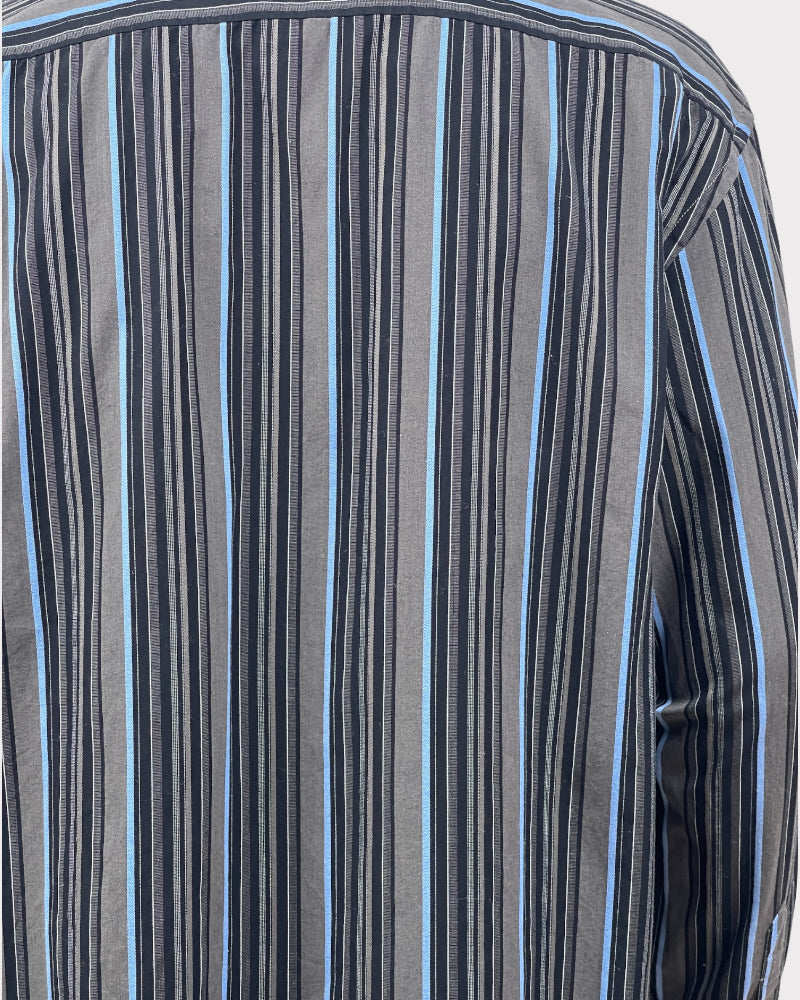 Gap Grey And Blue Striped Shirt (XL)