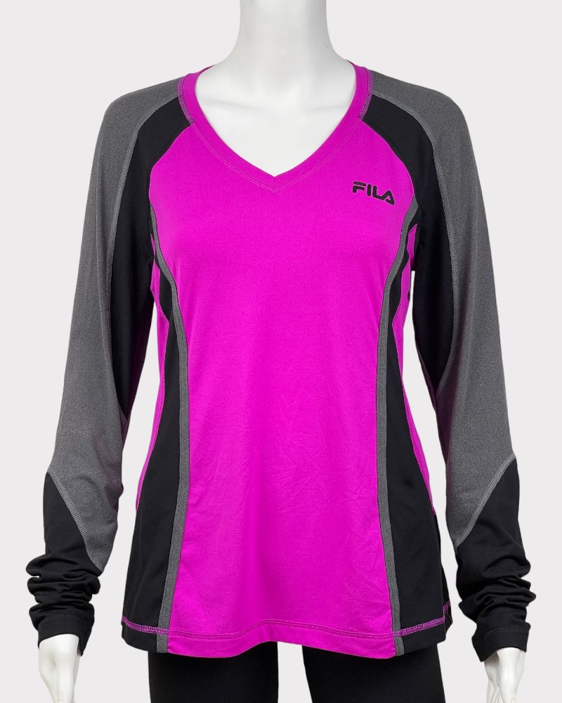 Fila Sport Purple Long-Sleeve Active Top (M)