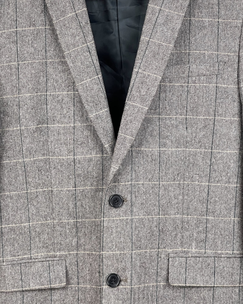 H&M Grey Check Wool Blazer